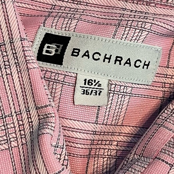 BACKRACH PINK PLAID BUTTON UP SHIRT NECK 16.5 EXCELLENT CONDITION - Picture 5 of 7